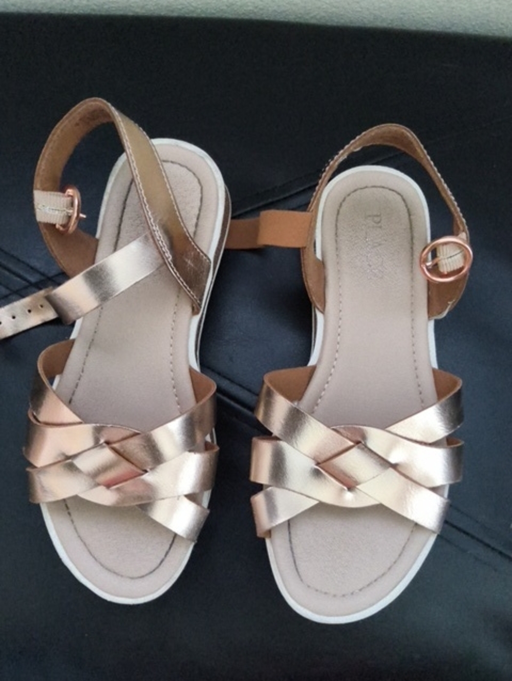 Girl's Metallic Rose Gold Strappy Sandal